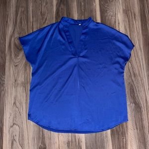 All Blue Satin Blouse